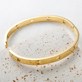 Moon Star Friendship Bracelets Stainless Steel Ladies Cuff Bangle