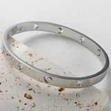 Moon Star Friendship Bracelets Stainless Steel Ladies Cuff Bangle