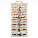 12Pcs Elephant Beads Charms Bracelet Set Adjustable Rope Wristband Women Jewelry