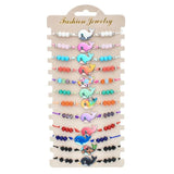 12Pcs Elephant Beads Charms Bracelet Set Adjustable Rope Wristband Women Jewelry
