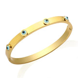 Stainless Steel Eyes Charm Cuff Bangle Bracelet for Women