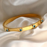 Stainless Steel Eyes Charm Cuff Bangle Bracelet for Women