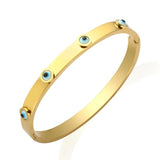Stainless Steel Eyes Charm Cuff Bangle Bracelet for Women