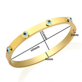 Stainless Steel Eyes Charm Cuff Bangle Bracelet for Women
