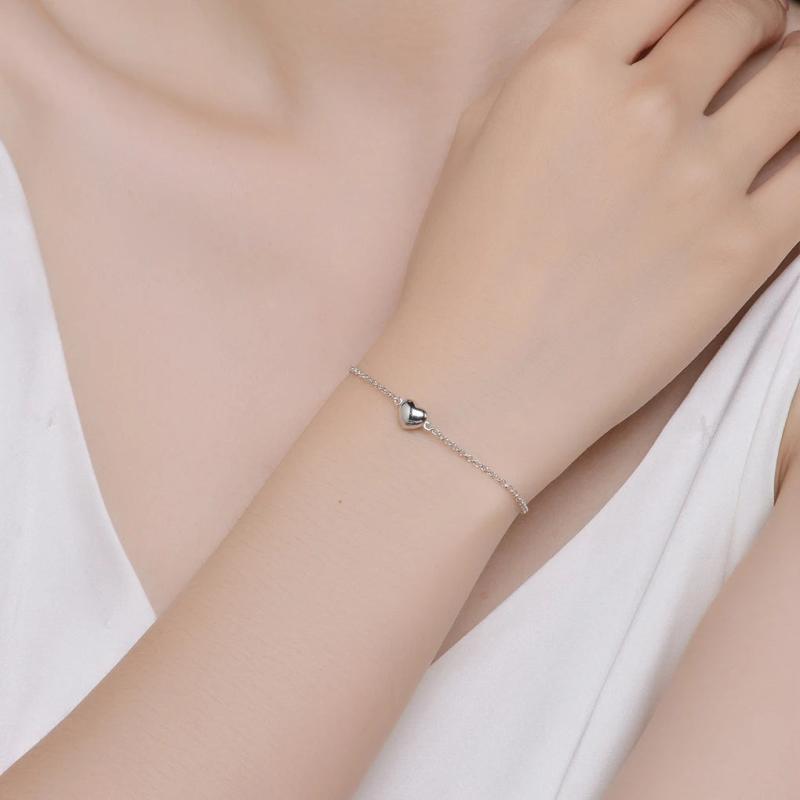 Women Heart Shape Bracelet Adjustable Bangle Birthday Gift