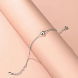 Women Heart Shape Bracelet Adjustable Bangle Birthday Gift