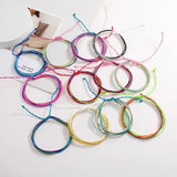 Boho Colorful Hand Woven Rope Chain Bracelet Set