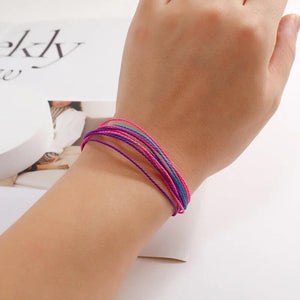 Boho Colorful Hand Woven Rope Chain Bracelet Set