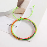 Boho Colorful Hand Woven Rope Chain Bracelet Set