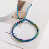 Boho Colorful Hand Woven Rope Chain Bracelet Set