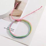 Boho Colorful Hand Woven Rope Chain Bracelet Set