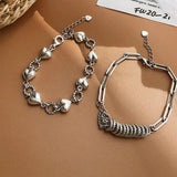 Orgin Summer Silver Love Heart Charm Bracelet Round Braided Chain Jewelry