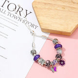 Yecodes Purple Butterfly Flower Charm Bracelet Adjustable Women Boutique