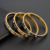Enamel Stainless Steel Cuff Bangles for Wedding Party
