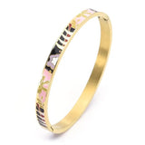 Enamel Stainless Steel Cuff Bangles for Wedding Party