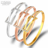 Retro Crystals Knot Bracelet Stainless Steel Bangle Woman Charms