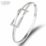 Retro Crystals Knot Bracelet Stainless Steel Bangle Woman Charms