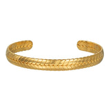 316L Stainless Steel Leaves Bangle Golden 18K Cuff Bracelet