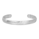 316L Stainless Steel Leaves Bangle Golden 18K Cuff Bracelet