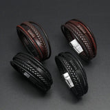 Hand-woven Leather Bangles Men's Bracelet