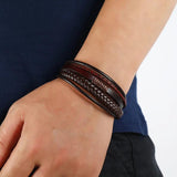 Hand-woven Leather Bangles Men's Bracelet