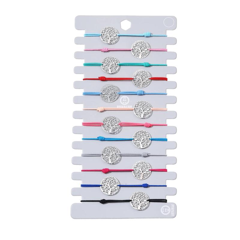 12 Colors Charm Silver Pendent Bracelet Party Jewelry Rope Chain for Women