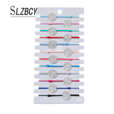 12 Colors Charm Silver Pendent Bracelet Party Jewelry Rope Chain for Women