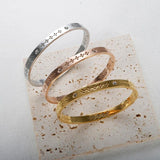 Plum Blossom Stainless Steel Bangles CZ Crystal Bracelets