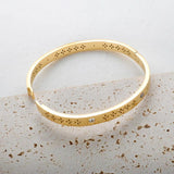 Plum Blossom Stainless Steel Bangles CZ Crystal Bracelets