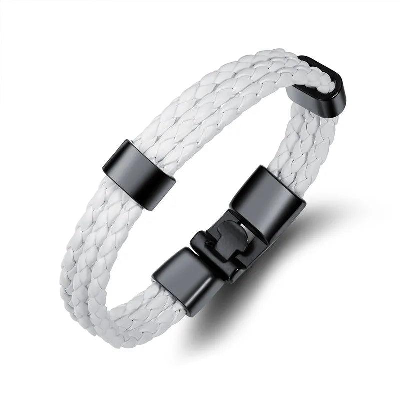 3-Layer Leather Bracelets & Bangles Men Charm Jewelry