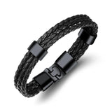 3-Layer Leather Bracelets & Bangles Men Charm Jewelry