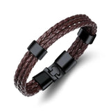 3-Layer Leather Bracelets & Bangles Men Charm Jewelry
