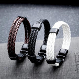 3-Layer Leather Bracelets & Bangles Men Charm Jewelry