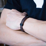 3-Layer Leather Bracelets & Bangles Men Charm Jewelry