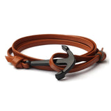 Anchor Bracelet Dark Brown Rope Chain Unisex Man Bracelet Drop
