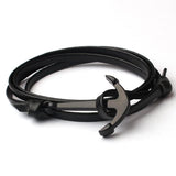 Anchor Bracelet Dark Brown Rope Chain Unisex Man Bracelet Drop