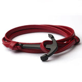 Anchor Bracelet Dark Brown Rope Chain Unisex Man Bracelet Drop