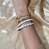 Colorful CZ Enamel Bangle Bracelets for Women