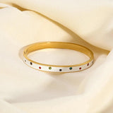 Colorful CZ Enamel Bangle Bracelets for Women