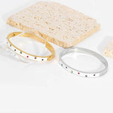 Colorful CZ Enamel Bangle Bracelets for Women