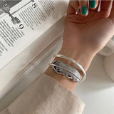 Vintage Feather Adjustable Silver Bracelet for Women