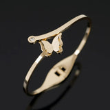 Butterfly Rhinestones Bangles Stainless Steel Bracelet