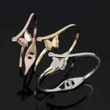 Butterfly Rhinestones Bangles Stainless Steel Bracelet
