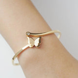 Butterfly Rhinestones Bangles Stainless Steel Bracelet