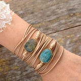 Bohemian Adjustable Rope Wrist Hand Jewelry Stone Bracelet