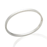 Corrosion Stripe Stainless Steel Bracelet with Cubic Zirconia