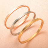 Corrosion Stripe Stainless Steel Bracelet with Cubic Zirconia