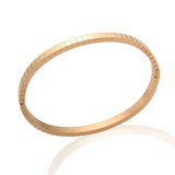 Corrosion Stripe Stainless Steel Bracelet with Cubic Zirconia
