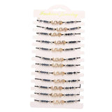 12 Pcs Love Crystal Bracelets Multilayer Charm Jewelry Bangles Adjustable