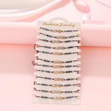 12 Pcs Love Crystal Bracelets Multilayer Charm Jewelry Bangles Adjustable
